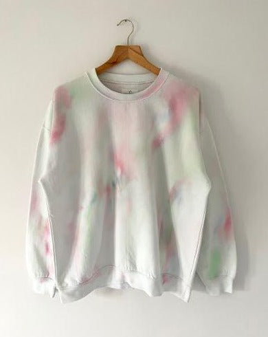 Pride Pastel Tie Dye Embroidered Oversized Sweatshirt