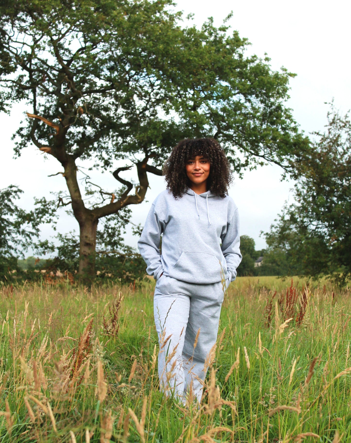 Grey Embroidered Oversized Hoody