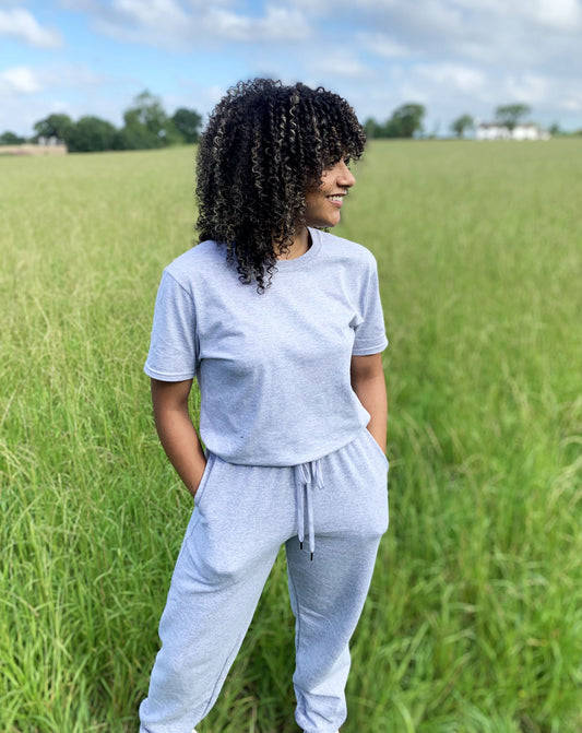 Grey Embroidered Oversized Jogger