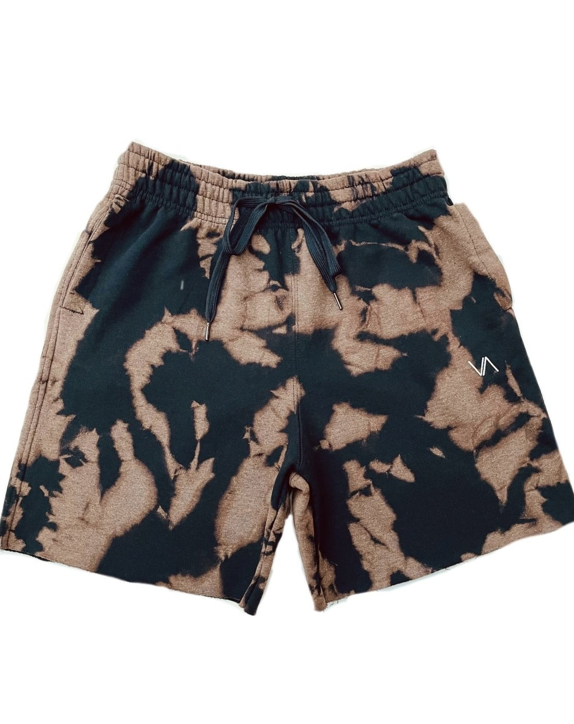 Black Tie Dye Embroidered Oversized Shorts