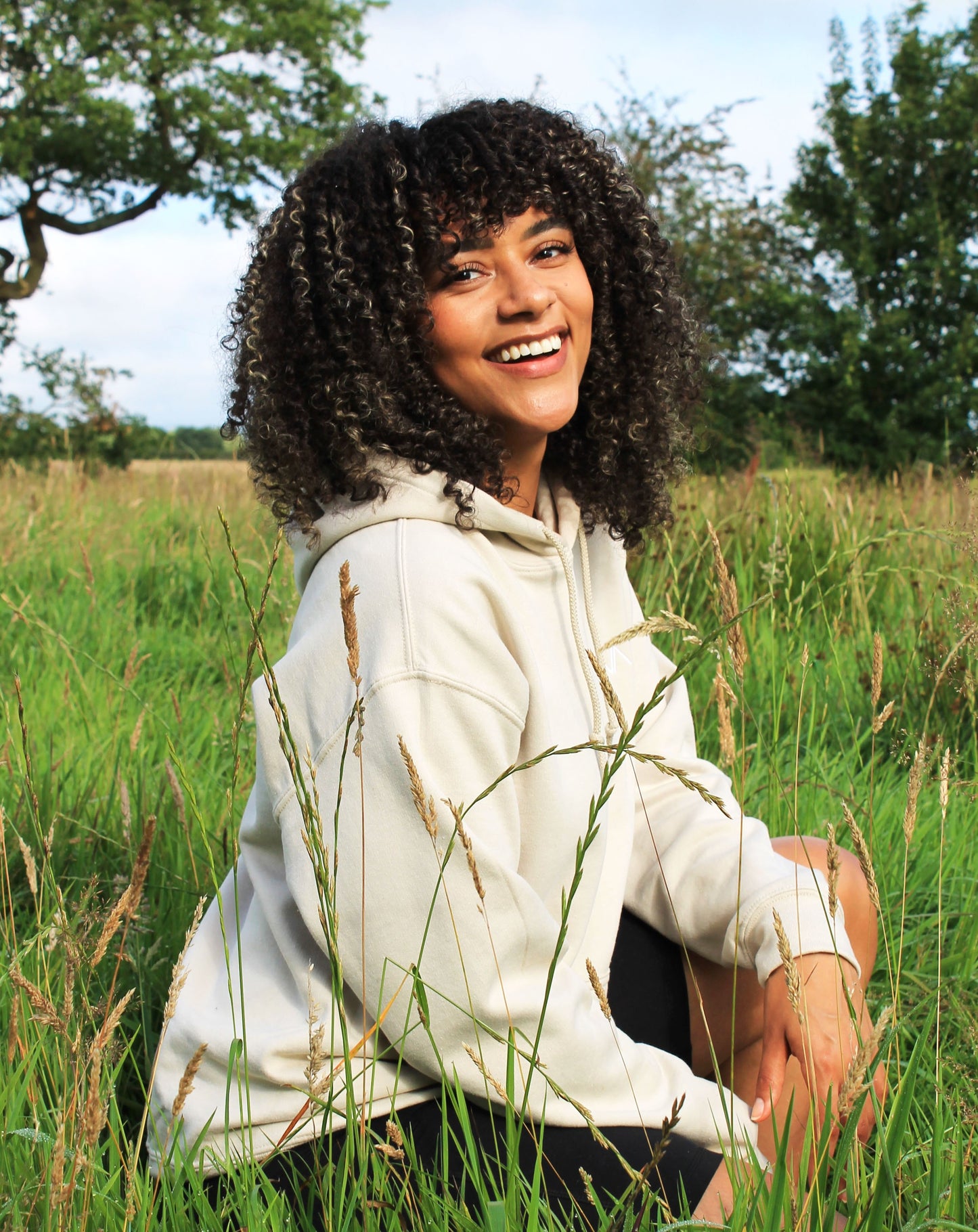 Sand Embroidered Oversized Hoody