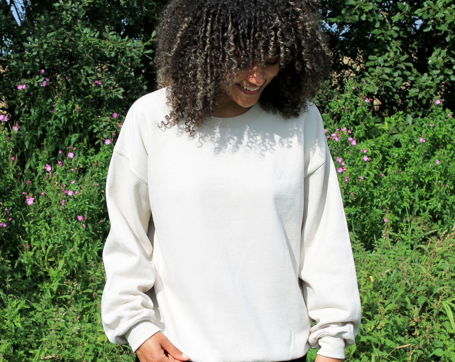 Sand Embroidered Oversized Sweatshirt