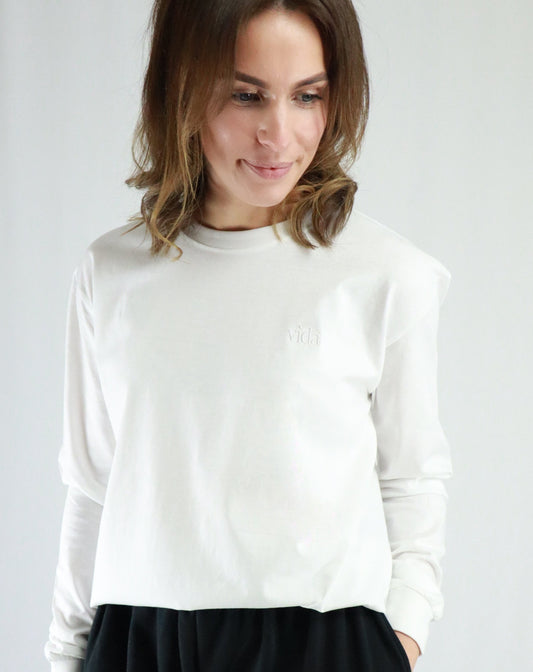 White Vida Long Sleeved T-Shirt