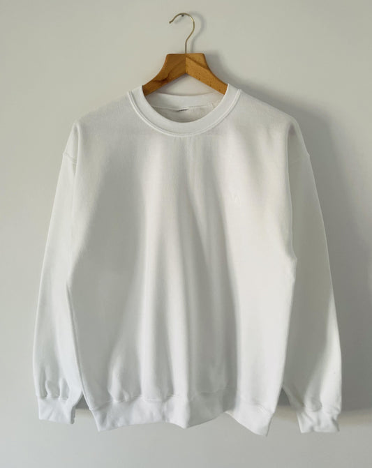 White Embroidered Oversized Sweatshirt